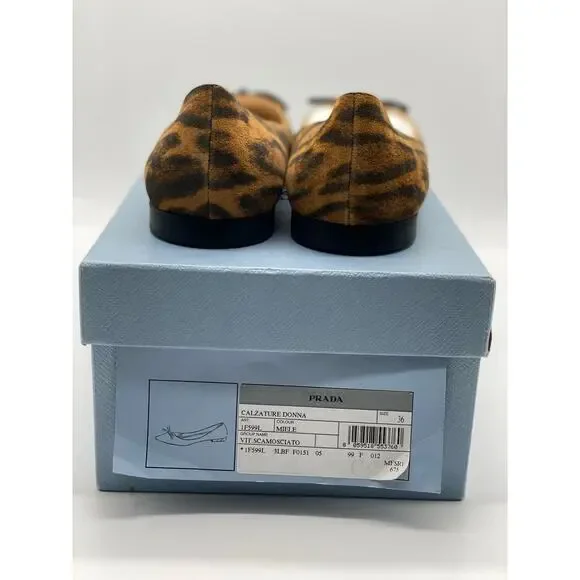 Prada Leopard-Print Calf Hair Ballet Flats sz. 36 eu - Picture 5 of 10